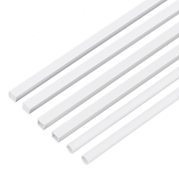 60 pz. 3 tubi quadrati e rotondi in plastica ABS