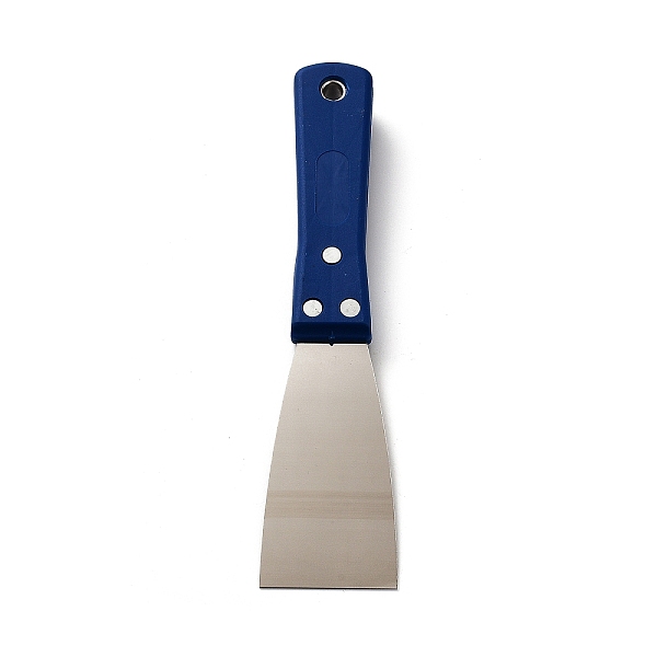 PandaHall Stainless Steel Putty Knife, Scraper Tool, for Decals, Wallpaper and Wall, Blue, 216x50x20mm, Hole: 7.3mm Stainless Steel Blue