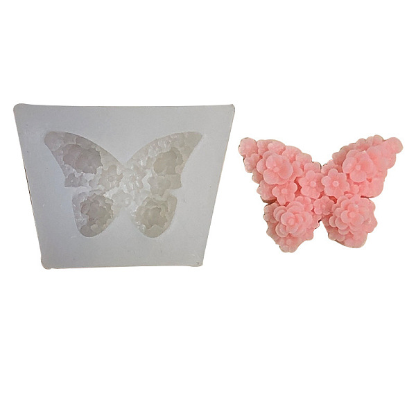 

PandaHall Flower Butterfly Food Grade Silicone Molds, Fondant Molds, For DIY Cake Decoration, Chocolate, Candy, UV Resin & Epoxy Resin..., White