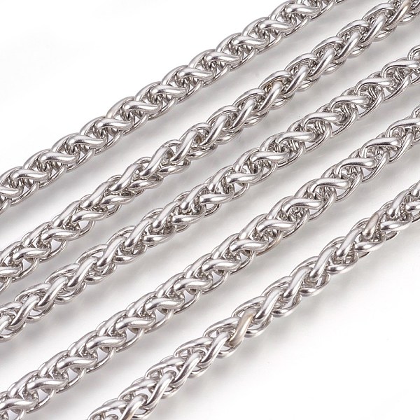 

PandaHall 304 Stainless Steel Wheat Chains, Foxtail Chain, Unwelded, Stainless Steel Color, 5.5mm 304 Stainless Steel