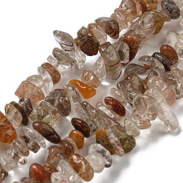 

PandaHall Natural Rutilated Quartz Beads Strands, Chip, 2.5~7x6~14x5~8mm, Hole: 0.8mm, 31.10~31.89''(79~81cm) Rutilated Quartz Chip