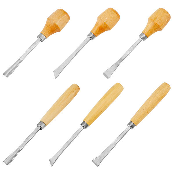 

PandaHall 6Pcs Stone Setting Tools Wood carving Hand Chisel Jewelry Stone Prong Pusher Wood Gouges Carving Tools Suitable for Professional..., Orange