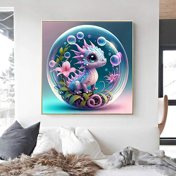 

PandaHall DIY Twelve Chinese Zodiac Pattern 5D Diamond Painting Kits, Dragon, 300x300mm Acrylic Dragon