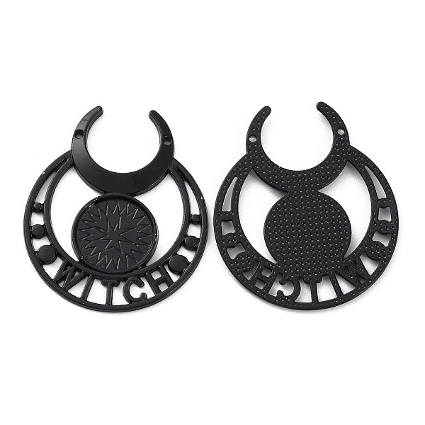 

PandaHall Retro Alloy Pendant Cabochon Settings, Witch Moon Charms, Electrophoresis Black, Tray: 14mm, 40.5x34.5x2mm, Hole: 1.2mm Alloy Moon