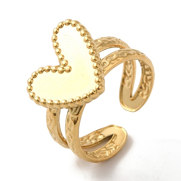 

PandaHall Ion Plating(IP) 304 Stainless Steel Heart Open Cuff Rings for Women, Real 18K Gold Plated, Inner Diameter: 18mm 304 Stainless...