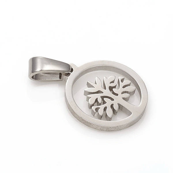 

PandaHall 304 Stainless Steel Pendants, Ring with Tree of Life, Stainless Steel Color, 15.5x13x1.5mm, Hole: 2.5x4.5mm 304 Stainless Steel...