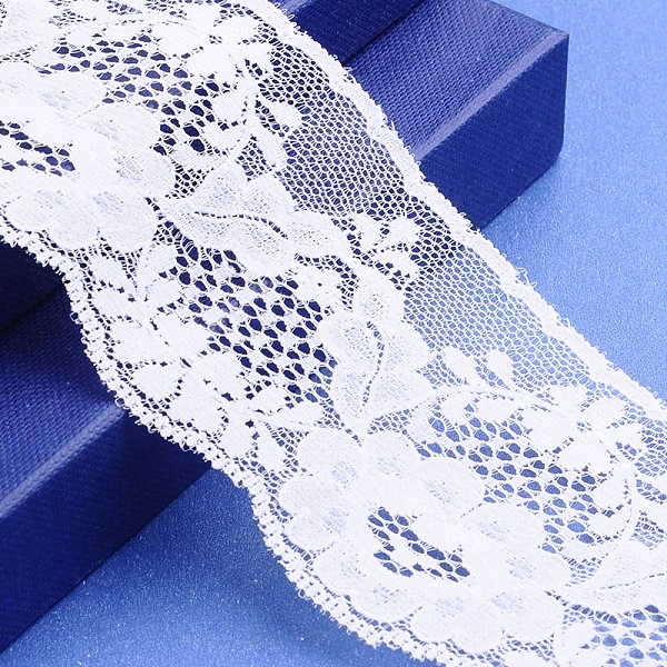 

PandaHall Lace Trim Nylon String Threads for Jewelry Making, White, 2-1/2 inch(62mm), about 100yards/roll(91.44m/roll) Nylon White