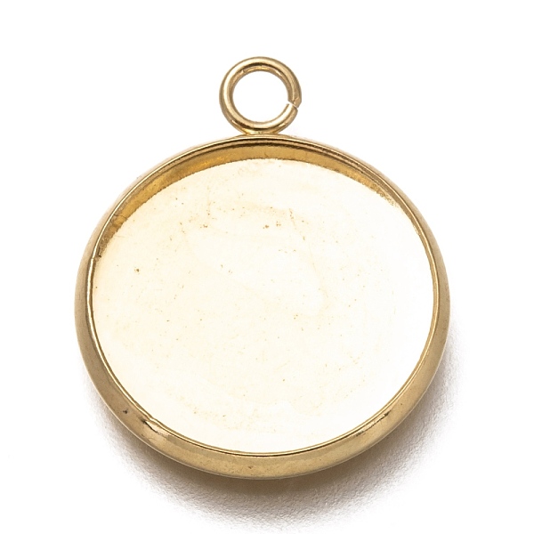 

PandaHall 304 Stainless Steel Pendant Cabochon Settings, Plain Edge Bezel Cups, Flat Round, Real 18K Gold Plated, Tray: 16mm, 21.5x18x2mm...