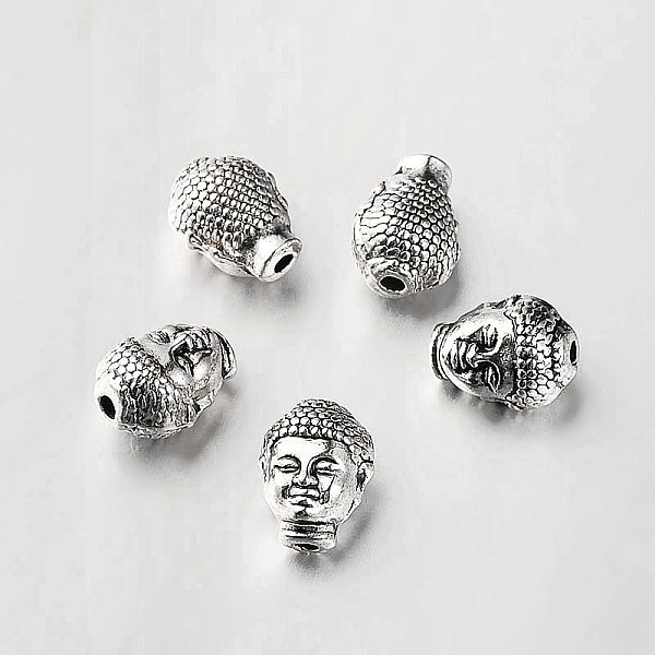 

PandaHall Tibetan Style Alloy 3D Buddha Head Beads, Antique Silver, 10x8x7mm, Hole: 1mm Alloy Human