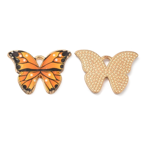 

PandaHall Light Gold Tone Alloy Enamel Pendants, Cadmium Free & Lead Free, Butterfly Charm, Orange, 16x22x1.5mm, Hole: 2x1.5mm Alloy+Enamel...