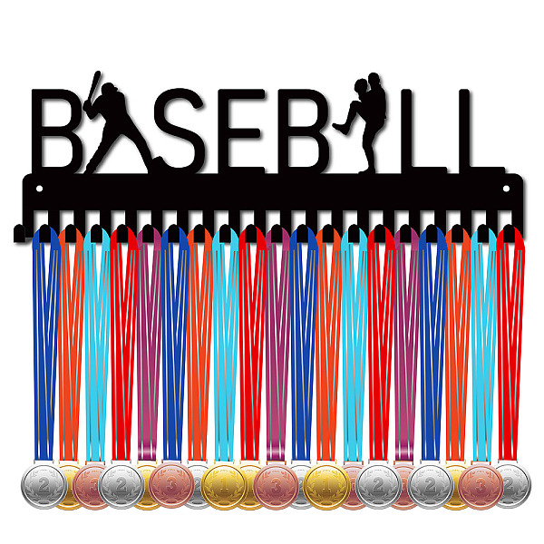 

PandaHall CREATCABIN Baseball Medal Hanger Display Medal Holder Rack Sports Metal Hanging Athlete Awards Iron Wall Mount Decor with 20 Hooks...