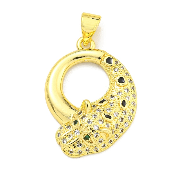 

PandaHall Brass Micro Pave Cubic Zirconia Pendants, Enamel Leopard Charms, Real 18K Gold Plated, 23x16.5x4.5mm, Hole: 4x3mm Brass+Cubic..., Clear
