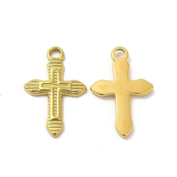 

PandaHall Ion Plating(IP) 304 Stainless Steel Pendants, Cross Charm, Real 18K Gold Plated, 20.5x13.5x2mm, Hole: 1.8mm 304 Stainless Steel...