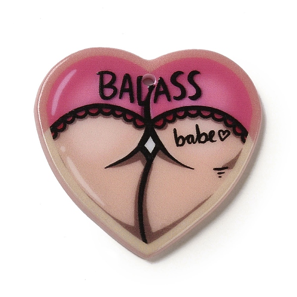 

PandaHall Acrylic Pendants, Heart, 34.5x35.5x2mm, Hole: 1.8mm Acrylic Heart