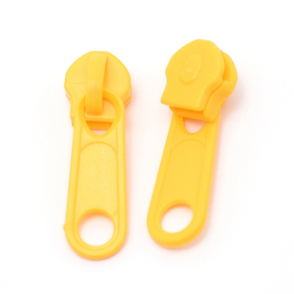 

PandaHall Plastic Zipper Slider, Garment Accessories, Oval, Gold, 3.6x1.1x1.1cm Plastic Gold
