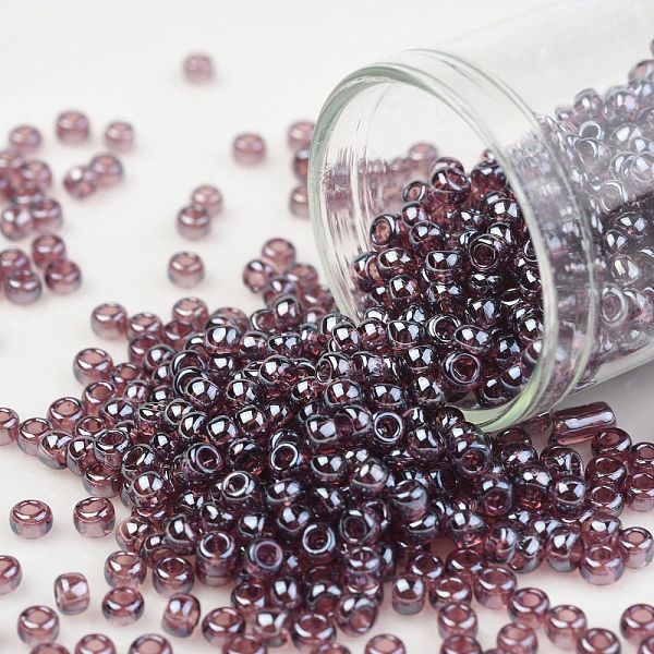 

PandaHall TOHO Round Seed Beads, Japanese Seed Beads, (110B) Transparent Luster Medium Amethyst, 8/0, 3mm, Hole: 1mm, about 222pcs/10g Glass..., Purple