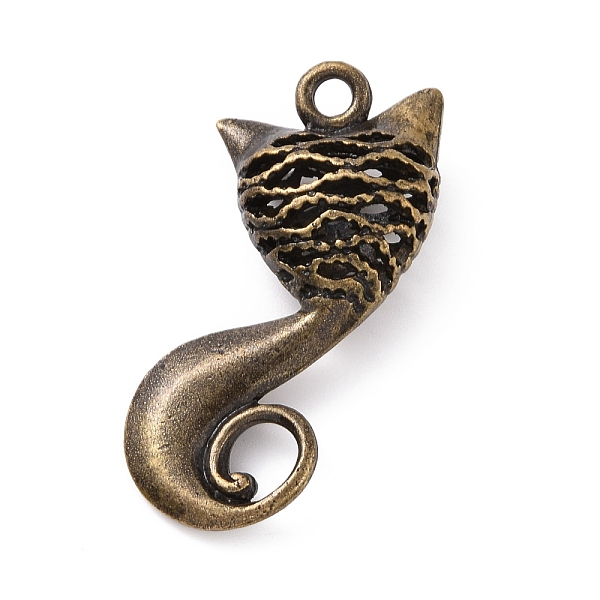 

PandaHall Alloy Pendants, Hollow, Cat, Antique Bronze, 33.5x22x8.5mm, Hole: 2.5mm Alloy Cat Shape