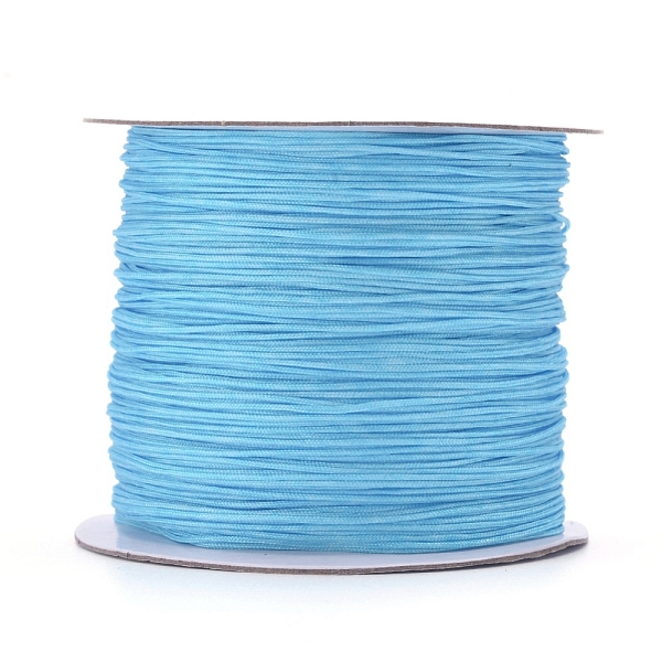 

PandaHall Nylon Thread, Nylon Jewelry Cord for Custom Woven Jewelry Making, Deep Sky Blue, 0.6mm, about 142.16 yards(130m)/roll Nylon Blue