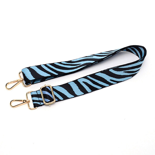 

PandaHall Cotton Cloth Adjustable Stripe Bag Strap, with Zinc Alloy Clasps, for Bag Replacement Accessories, Deep Sky Blue, 72~128x3.8x0.1cm...
