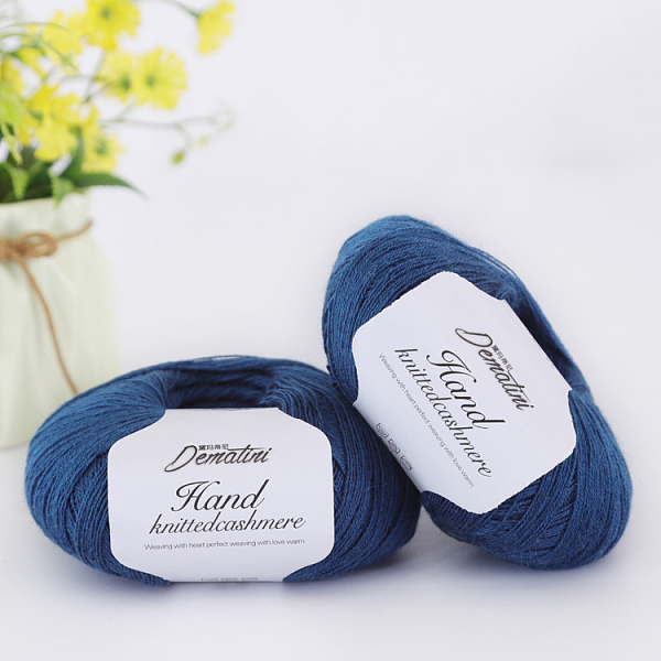 

PandaHall Wool Yarn for Sweater Hat, 4-Strands Wool Threads for Knitting Crochet Supplies, Steel Blue, about 656.17 Yards(600m)/Roll Wool