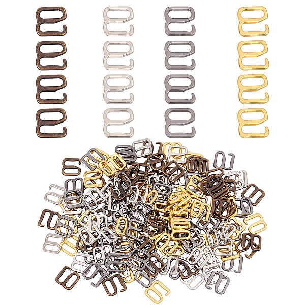 160Pcs 4 Colors Iron Underwear Strap Adjustment Buckles