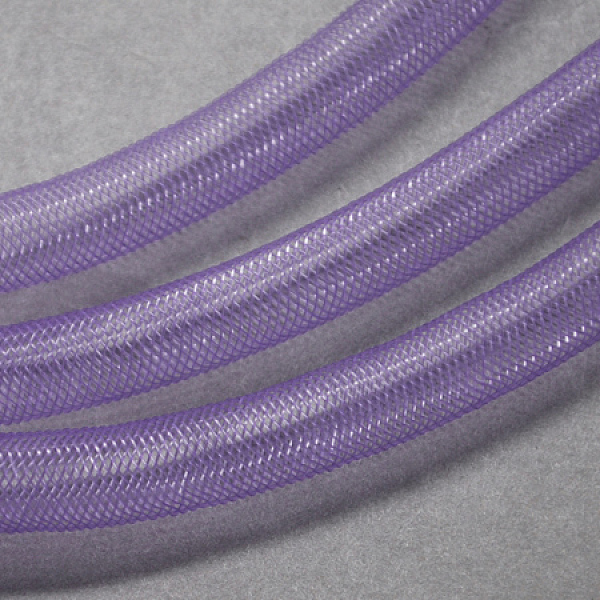 

PandaHall Plastic Net Thread Cord, Medium Purple, 10mm, 30Yards Plastic Purple