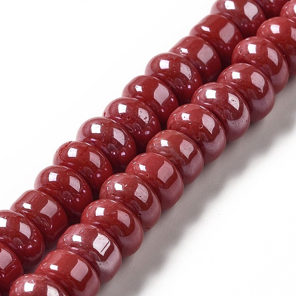 

PandaHall Handmade Lampwork Beads Strands, Rondelle, Indian Red, 9~10x4.5~5mm, Hole: 2.5~3mm, about 68~71pcs/strand, 14.17~16.14 inch...