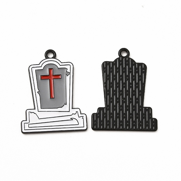 

PandaHall Halloween Theme Rack Plating Spray Painted Alloy Enamel Pendants, Tomb with Cross Charms, Cadmium Free & Nickel Free & Lead Free...