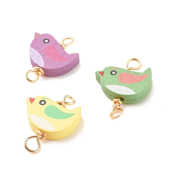 

PandaHall Spray Painted Wood Connector Charms, with Golden Tone Copper Wire Loops, Bird, Mixed Color, 27x20.5x5mm, Hole: 3~4.5mm Wood Bird..., Multicolor