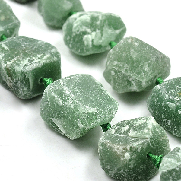 Nuggets Natural Green Aventurine Beads Strands