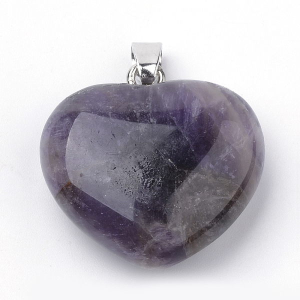

PandaHall Natural Amethyst Pendants, with Alloy Findings, Heart, Platinum, 27~29x28x11mm, Hole: 3.5x5mm Amethyst Heart