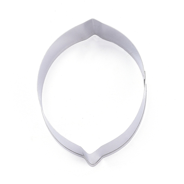 PandaHall 304 Stainless Steel Cookie Cutters, Cookies Moulds, DIY Biscuit Baking Tool, Lemon, Stainless Steel Color, 69x51x17mm, Inner Size...