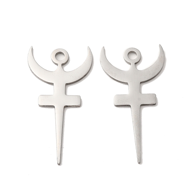 

PandaHall 304 Stainless Steel Pendant, Hades Symbol Charm, Stainless Steel Color, 40x20.5x1mm, Hole: 3mm 304 Stainless Steel Others