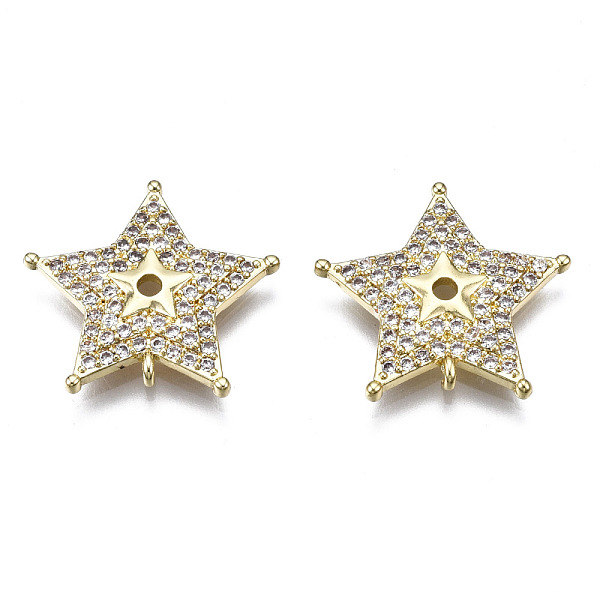 Pendenti in zirconi cubici trasparenti in micro pavè di ottone