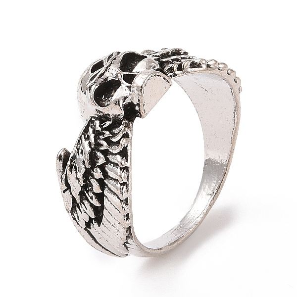 

PandaHall Alloy Skull Finger Ring, Gothic Jewelry for Women, Antique Silver, US Size 6 1/4(16.7mm) Alloy