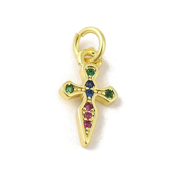 

PandaHall Brass Micro Pave Cubic Zirconia Charms, Real 18K Gold Plated, Cross Charms, Colorful, 14x7.5x1.5mm, Hole: 3mm Brass+Cubic...