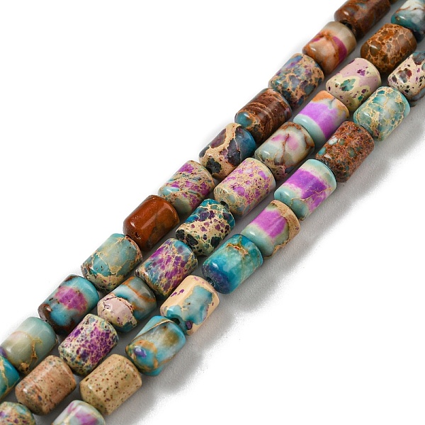 

PandaHall Natural Imperial Jasper Beads Strands, Dyed, Column, 5.7~6.2x4~4.5mm, Hole: 0.7mm, about 67pcs/strand, 15.55 inch(39.5cm) Imperial...