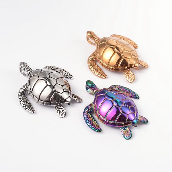 

PandaHall 304 Stainless Steel Big Pendants, Turtle/Tortoise, Mixed Color, 54x48x13mm, Hole: 5x8mm 304 Stainless Steel Tortoise Multicolor
