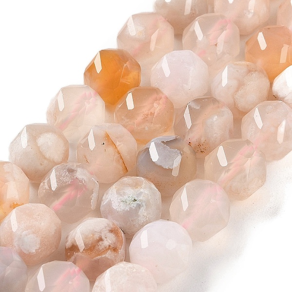 

PandaHall Natural Cherry Blossom Agate Beads Strands, Faceted, Double Hearted & Star Cut Beads, 8.5~10.5x9~10.5mm, Hole: 0.8mm, about...