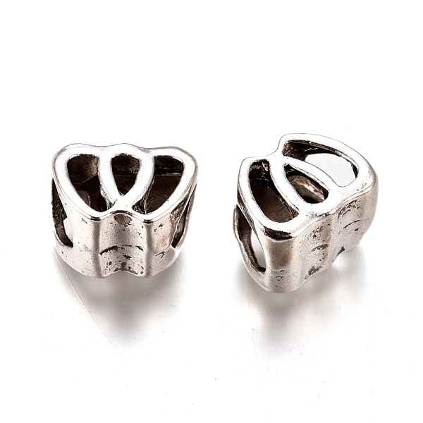 

PandaHall Tibetan Style Alloy European Beads, Lead Free & Cadmium Free, Double Heart, Hollow, Antique Silver, 8x10.5x8mm, Hole: 5mm Alloy...