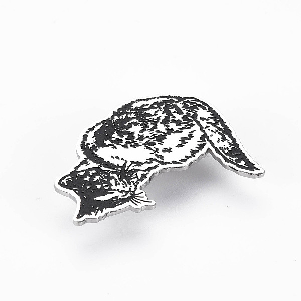 

PandaHall Cat Brooch, 201 Stainless Steel Animal Lapel Pin for Backpack Clothes, Nickel Free & Lead Free, Stainless Steel Color, 47x36x7mm...