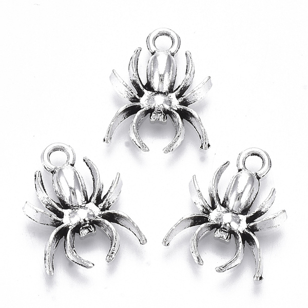 

PandaHall Tibetan Style Alloy Pendants, Lead Free & Cadmium Free, Spider, Antique Silver, 18.5x14x3mm, Hole: 2mm Alloy Spider