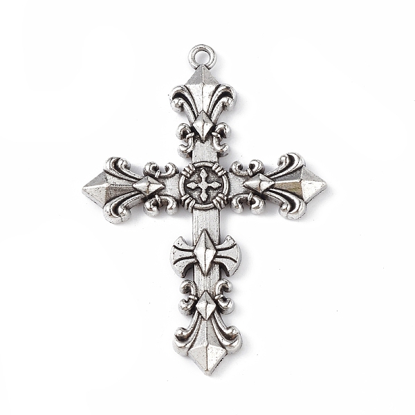 

PandaHall Alloy Pendants, Cadmium Free & Lead Free, Cross Charm, Antique Silver, 56.5x40.5x4mm, Hole: 2mm Alloy Cross