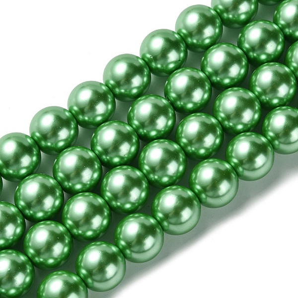 

PandaHall Eco-Friendly Glass Pearl Beads Strands, Grade A, Round, Dyed, Cotton Cord Threaded, Spring Green, 14mm, Hole: 1.2~1.5mm, about...