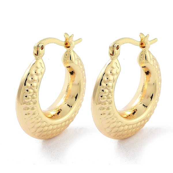 

PandaHall Brass Hoop Earrings, Real 18K Gold Plated, 25x7mm Brass