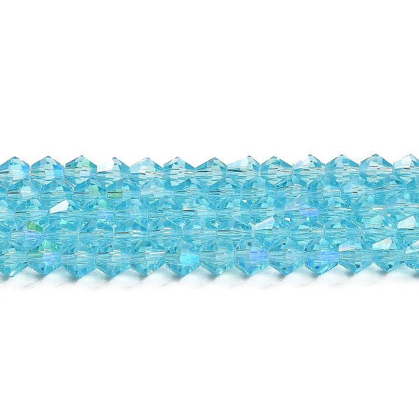 Transparentes perles de verre de galvanoplastie brins