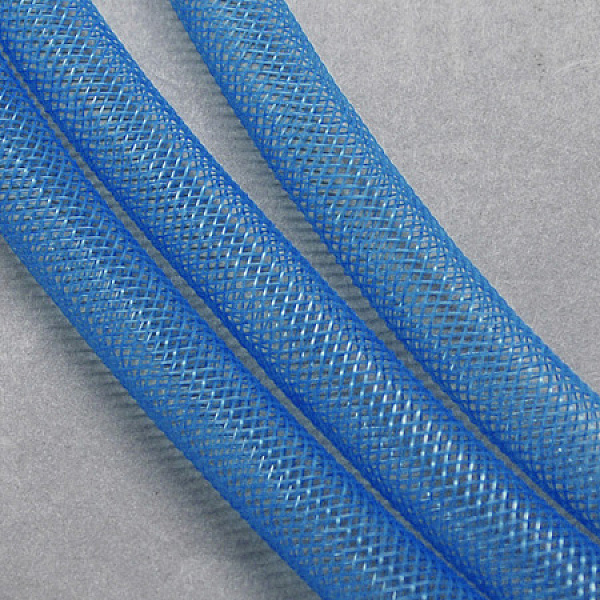 

PandaHall Plastic Net Thread Cord, Dodger Blue, 4mm, 50Yards/Bundle(150 Feet/Bundle) Plastic Blue