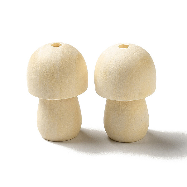 

PandaHall Natural Wood Beads, Undyed, Mushroom Bead, PapayaWhip, 34.5x22x22mm, Hole: 3.7mm Wood Mushroom Orange