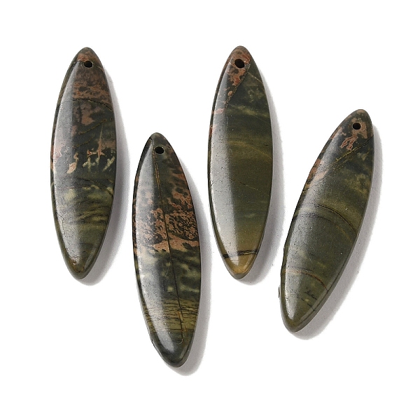 

PandaHall Natural Picasso Jasper Pendants, Horse Eye Charms, 39.5~40x10~10.5x4mm, Hole: 1.2mm Picasso Jasper Horse Eye