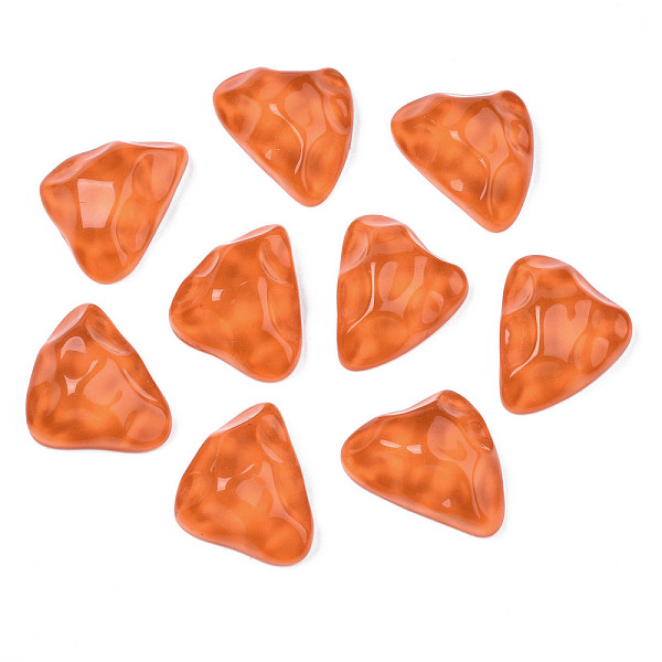 

PandaHall Transparent Resin Cabochons, with Bumpy Top, Water Ripple, Triangle, Dark Orange, 17.5x23.5~24x8.5mm Resin Triangle